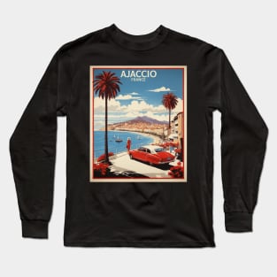 Ajaccio France Vintage Travel Poster Tourism Long Sleeve T-Shirt